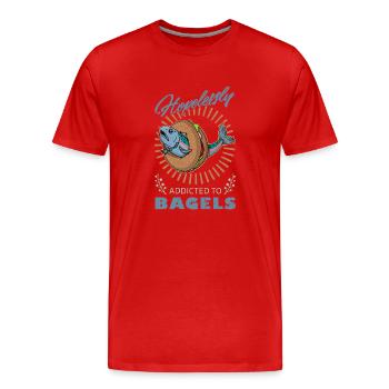 Jewish cuisine Salmon Bagel Israel Kosher - Men's Premium Organic T-Shirt - red - Front - Damien (186cm)