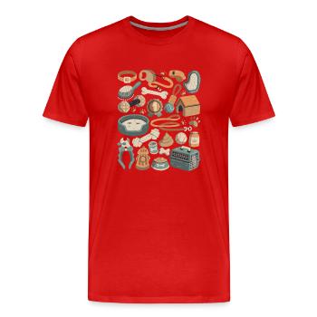 Dog Grooming Doodles Dog Pet Leash Food - Men's Premium Organic T-Shirt - red - Front - Damien (186cm)