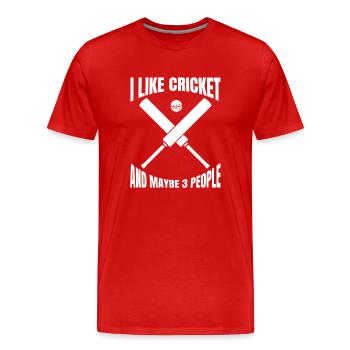 Équipe de cricket de cricket Équipe de cricket - T-shirt bio Premium Homme - rouge - Devant - Damien (186cm)