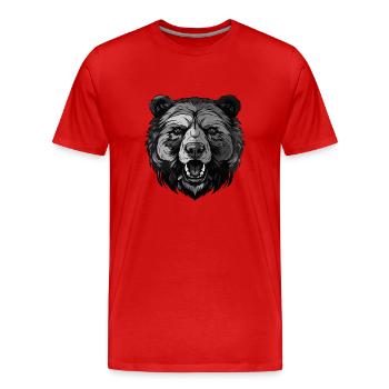 Bär Portrait - Männer Premium Bio T-Shirt - Rot - Vorne - Damien (186cm)