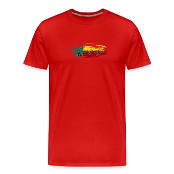 Benin - Männer Premium Bio T-Shirt - Rot - Vorne - Damien (186cm)