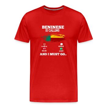 Benin - Männer Premium Bio T-Shirt - Rot - Vorne - Damien (186cm)