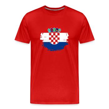 Kroatien Flagge Adria Zagreb Kroatische Fahne - Männer Premium Bio T-Shirt - Rot - Vorne - Damien (186cm)