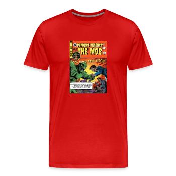 Retro Horror Comic - Demons against The Mob - Men's Premium Organic T-Shirt - red - Front - Damien (186cm)