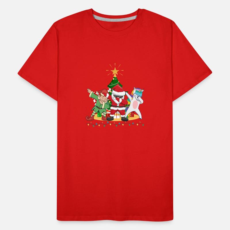 Dabbing Weihnachtsmann Elf Einhorn Weihnachtsbaum Männer Premium Bio T-Shirt