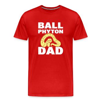 Ball Python Dad Serpentologe - Männer Premium Bio T-Shirt - Rot - Vorne - Damien (186cm)