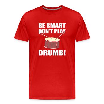 Schlagzeuger Wortspiele Drum Player - Männer Premium Bio T-Shirt - Rot - Vorne - Damien (186cm)