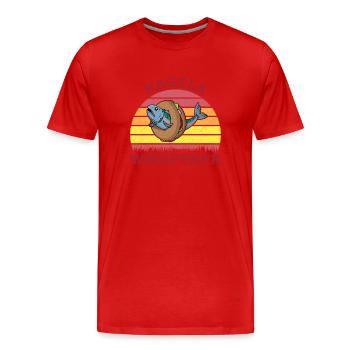 Kosher Salmon on Bagel Saying Israel Food - Men's Premium Organic T-Shirt - red - Front - Damien (186cm)