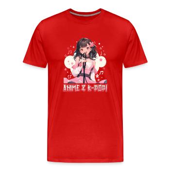 Anime et K-pop Musique pop coréenne Kpop - T-shirt bio Premium Homme - rouge - Devant - Damien (186cm)