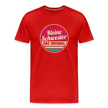 Geschwister Schwestern Schwester - Männer Premium Bio T-Shirt - Rot - Vorne - Damien (186cm)