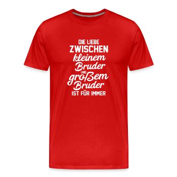 Geschwister Brüder Bruder - Männer Premium Bio T-Shirt - Rot - Vorne - Damien (186cm)