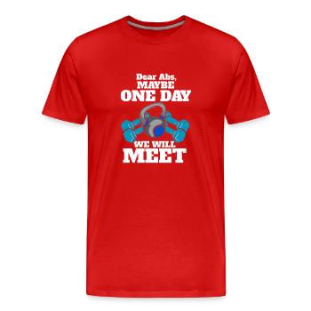 Lieber Abs Vielleicht treffen wir uns eines Tages - Männer Premium Bio T-Shirt - Rot - Vorne - Damien (186cm)