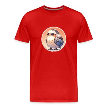 Bird Birds Funny Animals Forest Dweller Animal - Men's Premium Organic T-Shirt - red - Front - Damien (186cm)