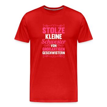 Geschwister Schwestern Schwester - Männer Premium Bio T-Shirt - Rot - Vorne - Damien (186cm)