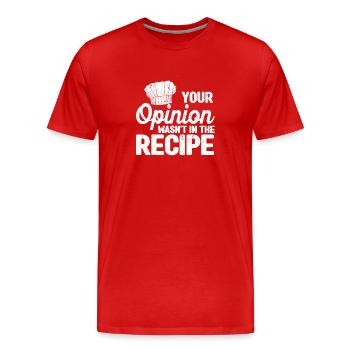 Votre avis n’était pas dans la recette Chef Chef - T-shirt bio Premium Homme - rouge - Devant - Damien (186cm)