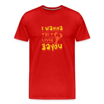 Ich möchte geliebt werden Bayou-Krabbe - Männer Premium Bio T-Shirt - Rot - Vorne - Damien (186cm)