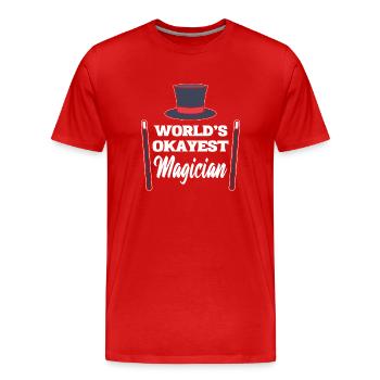 World's Okayest Magician Magier - Männer Premium Bio T-Shirt - Rot - Vorne - Damien (186cm)