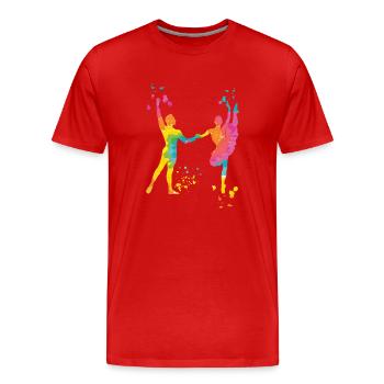Ballet Dance Couple Woman Ballerina - Men's Premium Organic T-Shirt - red - Front - Damien (186cm)
