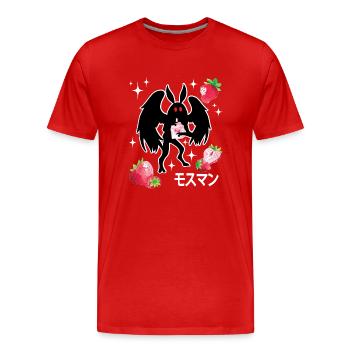 Mothman Strawberry Shake - Men's Premium Organic T-Shirt - red - Front - Damien (186cm)