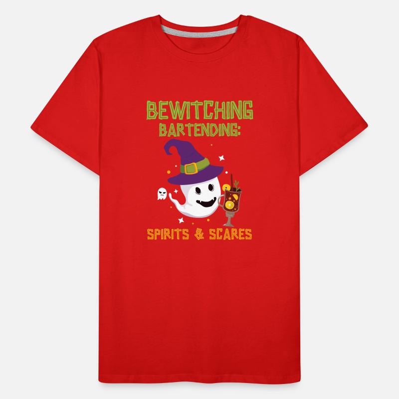 Bewitching Bartending: Ghosts & Horrors Hallow Men's Premium Organic T-Shirt