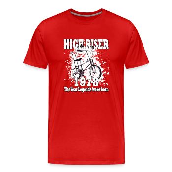 HIGH RISER - 1978 - Geburtsjahr - Bonanzarad - Männer Premium Bio T-Shirt - Rot - Vorne - Damien (186cm)