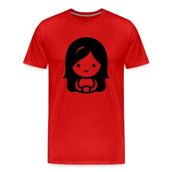 Kleine Hexe - Männer Premium Bio T-Shirt - Rot - Vorne - Damien (186cm)
