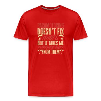 Paramoteur Parapente motorisé - T-shirt bio Premium Homme - rouge - Devant - Damien (186cm)
