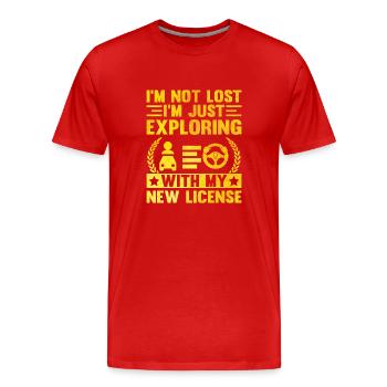Permis de conduire passé Nouveau permis de conduire S - T-shirt bio Premium Homme - rouge - Devant - Damien (186cm)