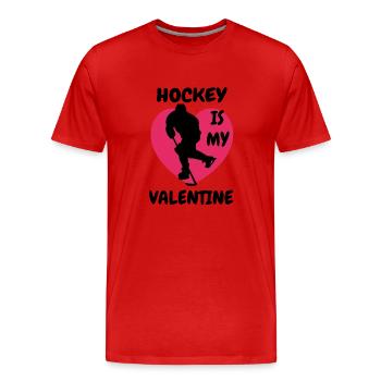 Joueur de hockey sur glace Fan de hockey sur glace Équipe de hockey sur glace - T-shirt bio Premium Homme - rouge - Devant - Damien (186cm)