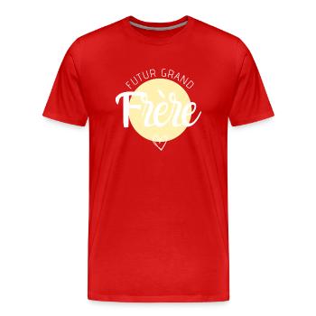 Futur grand frère - T-shirt bio Premium Homme - rouge - Devant - Damien (186cm)
