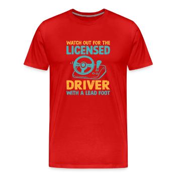 Permis de conduire passé Nouveau permis de conduire S - T-shirt bio Premium Homme - rouge - Devant - Damien (186cm)