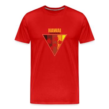 Planche de surf Surfer Sports nautiques Hawaii - T-shirt bio Premium Homme - rouge - Devant - Damien (186cm)