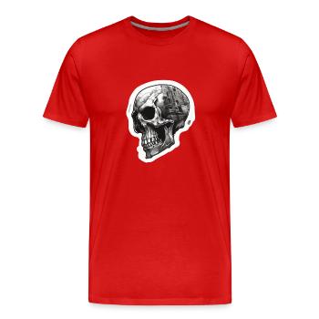 Crânes Crâne Crâne Crâne Os du crâne - T-shirt bio Premium Homme - rouge - Devant - Damien (186cm)