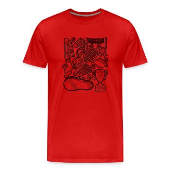 Badminton / Federball - Men's Premium Organic T-Shirt - red - Front - Damien (186cm)