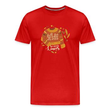 Tomber amoureux de Jésus Croyant Chrétien religieux - T-shirt bio Premium Homme - rouge - Devant - Damien (186cm)