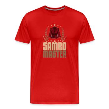 Arts Martiaux Sambo Lutte Sports Costume Kimono - T-shirt bio Premium Homme - rouge - Devant - Damien (186cm)