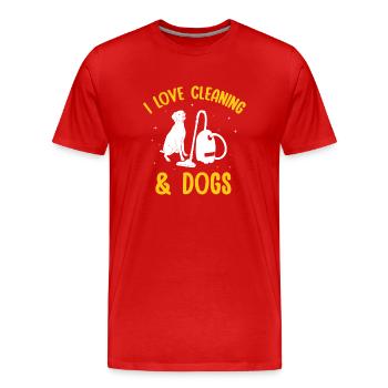 Domestic help, cleaner, housekeeper - Men's Premium Organic T-Shirt - red - Front - Damien (186cm)
