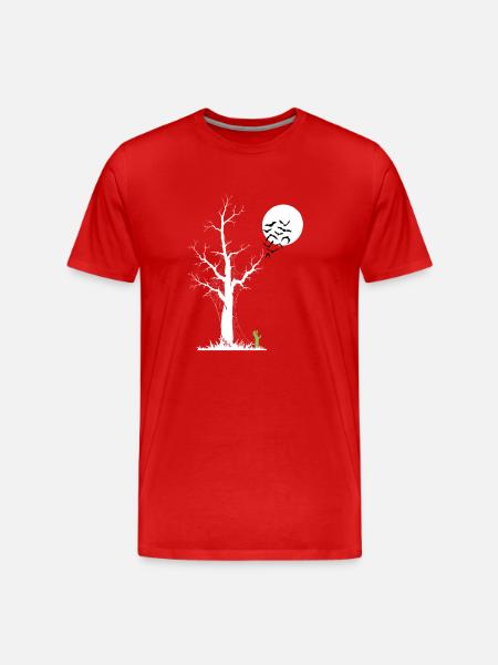Zombie Tree, Zombie Alarm Clock - Men's Premium Organic T-Shirt - red