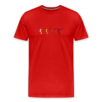 Kite Surfen Retro - Männer Premium Bio T-Shirt - Rot - Vorne - Damien (186cm)