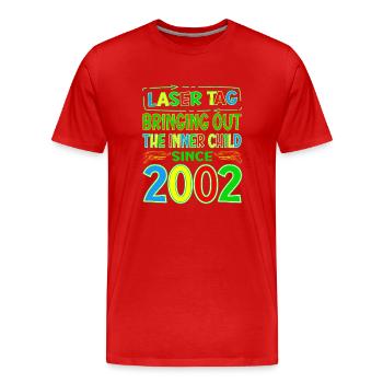 Laser Tag Bringing Out The Inner Child Years Old - Männer Premium Bio T-Shirt - Rot - Vorne - Damien (186cm)