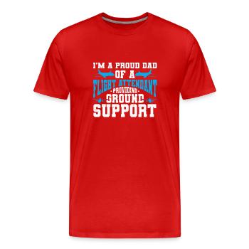 Flight Attendant Papa Stewardess Flight Attendant - Men's Premium Organic T-Shirt - red - Front - Damien (186cm)