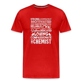 Chemist Things About Chemist - Men's Premium Organic T-Shirt - red - Front - Damien (186cm)