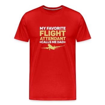 Flight Attendant Papa Stewardess Flight Attendant - Men's Premium Organic T-Shirt - red - Front - Damien (186cm)
