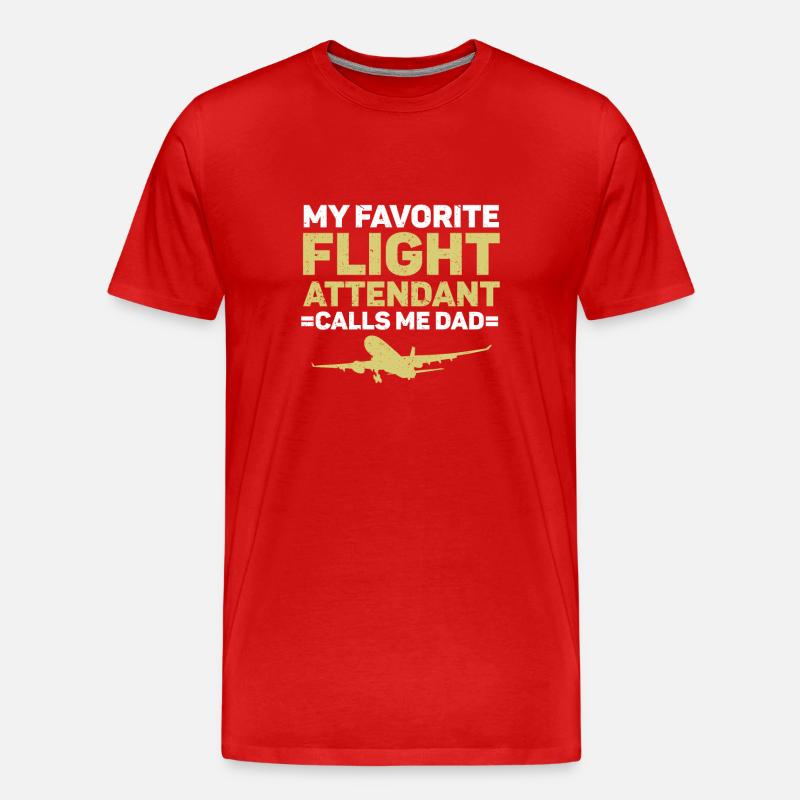 Flugbegleiter Papa Stewardess Flugbegleiter - Männer Premium Bio T-Shirt - Rot