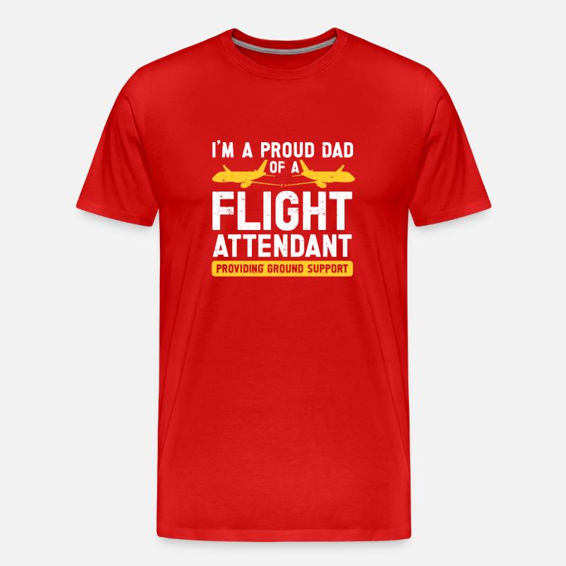 Flugbegleiter Papa Stewardess Flugbegleiter - Männer Premium Bio T-Shirt - Rot