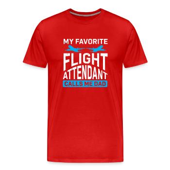 Flugbegleiter Papa Stewardess Flugbegleiter - Männer Premium Bio T-Shirt - Rot - Vorne - Damien (186cm)
