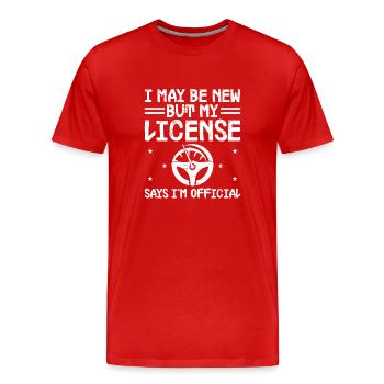 Permis de conduire passé Nouveau permis de conduire S - T-shirt bio Premium Homme - rouge - Devant - Damien (186cm)