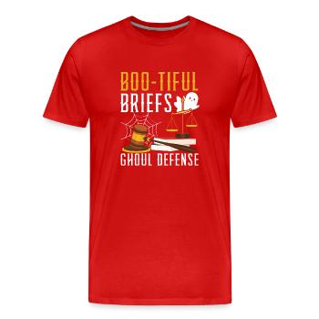 Boo-tiful Briefs Ghoul Defense Lawyer Halloween - Men's Premium Organic T-Shirt - red - Front - Damien (186cm)