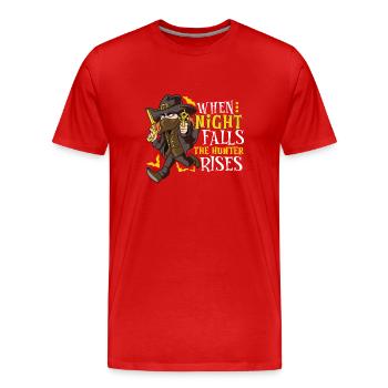 Chasseur de vampires, Tueur de morts-vivants, Pieu et Croix - T-shirt bio Premium Homme - rouge - Devant - Damien (186cm)