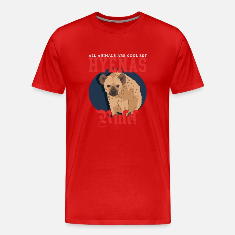 Hyäne Hyänen Tüpfelhyäne Geschenk - Männer Premium Bio T-Shirt - Rot